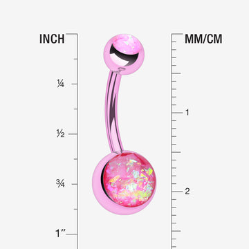 Detail View 1 of Colorline Opal Sparkle Shower Belly Button Ring-Pink